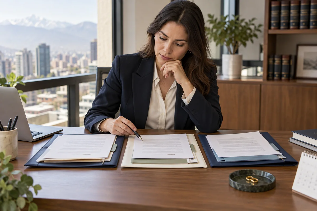 Tres carpetas diferenciadas representan las distintas vías legales de divorcio en Chile.